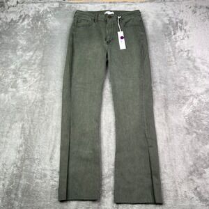 Morrison‎ Starlet Crop Jeans Womens 27 Olive Stretch Raw Hem Bootcrop Mid Rise